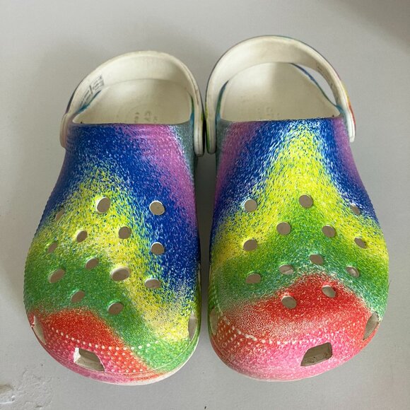 Crocs Classic Clogs Tie Dye Rainbow Pastel Youth Slip On Shoes C 13. - Picture 1 of 8